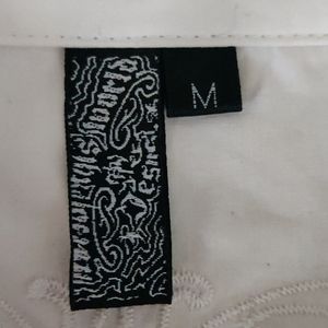 NOTW white men's  medium embroidered shirt